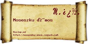 Moseszku Ámos névjegykártya